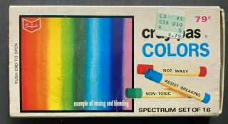 Vintage Cray - Pas Colors Spectrum Set Of 16 Made In Japan Sakura / Sandford 