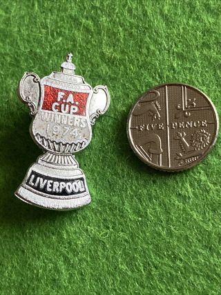 Vintage Liverpool Enamel Pin Badge Fa Cup Winners 1974 Aew Birmingham