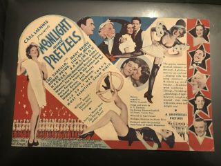 Moonlight And Pretzels 1933 Universal 6x9 " Musical Herald Mary Brian Leo Carillo