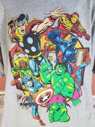 The Avengers Collage - Vintage Style T - Shirt Size 3xl - Licensed Marvel Comics