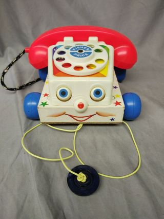 Vintage 1961 Fisher - Price Chatter Telephone 747 Pull Toy