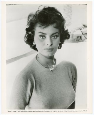 Sensual Italian Beauty Sophia Loren 1957 Sultry Bombshell Photograph
