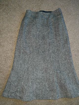 Hobbs Marilyn Anselm Vintage 80 Wool Black And White Fleck Skirt Size 8