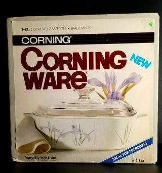Vintage Corning Ware 2 Qt Casserole Dish Shadow Iris