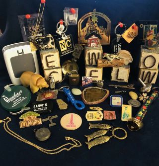 " Junk Drawer " & Vintage Mixed Items Men Women Pins Jewelry