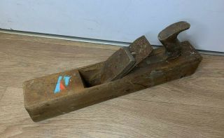 Vintage Wooden Hand Block Plane - Carpenter/ Woodworking - 17 " Length - Old Tool