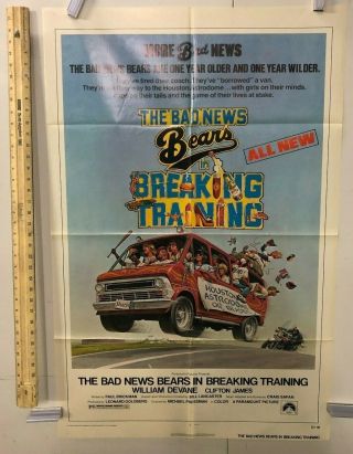 The Bad News Bears In Breaking Training Paramount 1977 One Sheet 27 " X 41 "