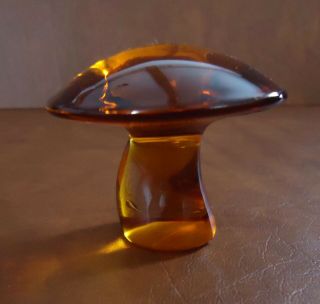 Viking Glass Amber Mushroom Figure/paperweight