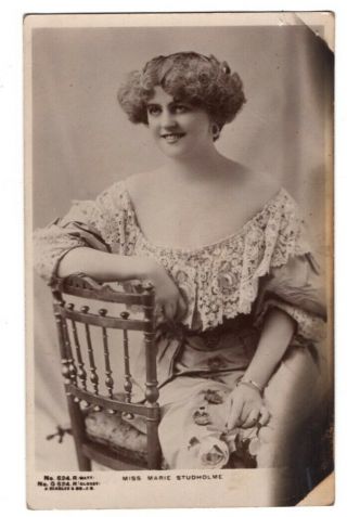 070821 Famous Victorian Stage Actress Singer Marie Studholme Vintage Postcard
