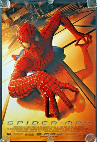 Spider - Man 2002 Movie Theater Poster Rolled In Sleeve 27x40 One Sheet