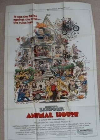 Movie Poster Nat Lampoons John Belushi Animal House 27 X 41 Full Color