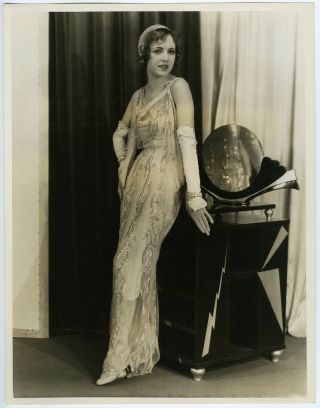 Glamorous Party Girl Ethlyne Clair Large Vintage Elmer Fryer Art Deco Photograph