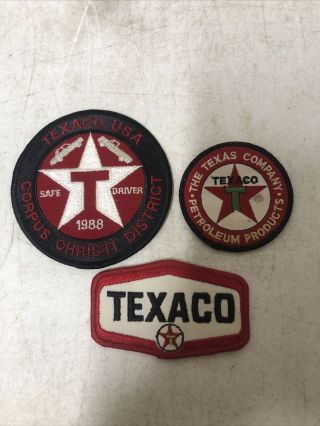 3 Vintage Texaco Oil & Gas Uniform Patches