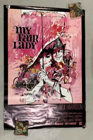 " My Fair Lady " Movie Poster 1964 Audrey Hepburn Warner Bros.