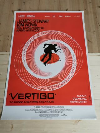 Vertigo Movie Poster 27x40 Restored Italian Hitchcock Novak Stewart