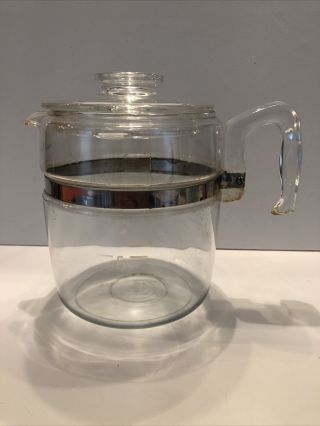 Vintage Pyrex Flameware 9 Cup Glass Coffee Pot Percolator & Lid Only 7756 Vgc