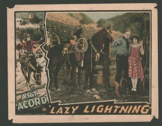 Lazy Lightning Lobby Card (good, ) 1926 Fay Wray Movie Poster Art Acord 610