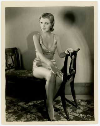 Leggy Pre - Code Blonde Mary Doran 1930s Art Deco Pin - Up Photograph