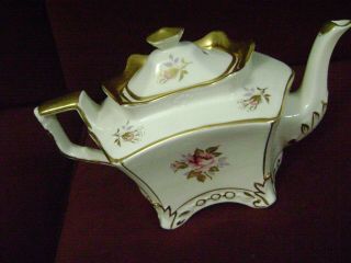 Vintage Porcelain Arthur Wood Floral Rose Teapot 5085 England Gold Trim
