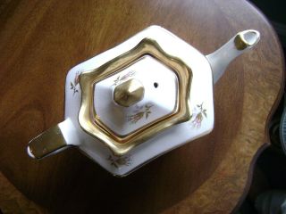 Vintage Porcelain Arthur Wood Floral Rose Teapot 5085 England Gold Trim 3