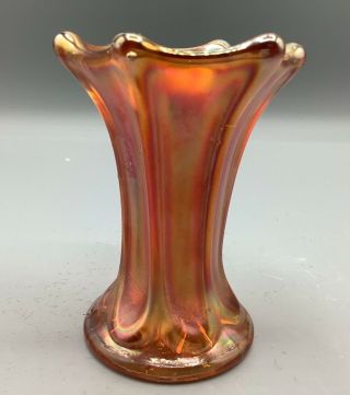 Carnival Short 4 1/8” Imperial Morning Glory Vase In Marigold “tiny Piece