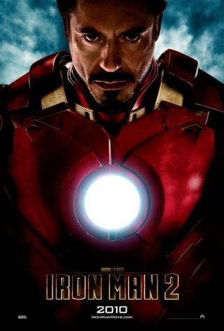 Iron Man 2 Movie Poster 2 Sided Rare Advance 27x40 Robert Downey Jr.