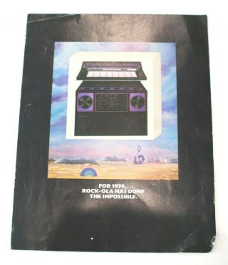 Vtg 1974 Rock - Ola Jukebox 453 454 Advertising Brochure Insert Tri - Fold