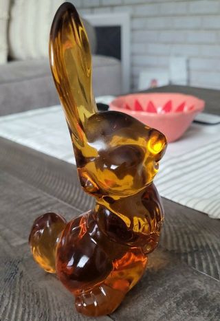 Viking Glass Bunny Thumper Rabbit Butterscotch / Amber Color