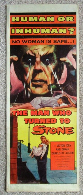 Man Who Turned To Stone 1957 Insrt Movie Poster Rld Victor Jory Ex