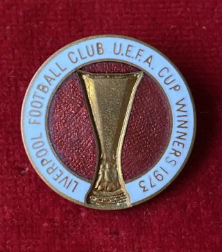 Vintage Rare Liverpool Fc 1973 Uefa Cup Winners Hard Enamel Metal Badge