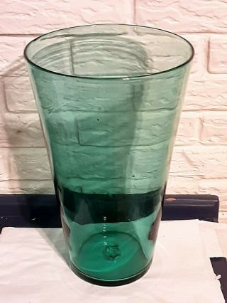 Blenko 366 Sea Green Hand Blown Mid Century Modern Glass Vase