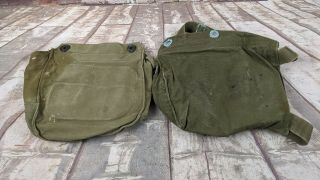 Vintage Us Military Army Field Protective Gas Mask Case & Pouch
