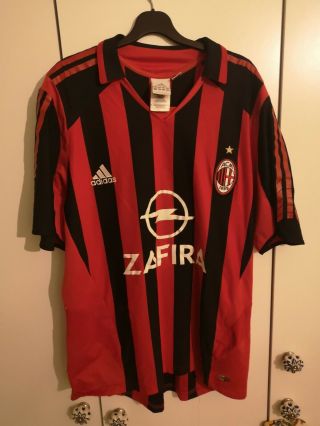 Ac Milan Home Football Shirt 2002/03 Vintage Adidas,  M Medium Rare Hole