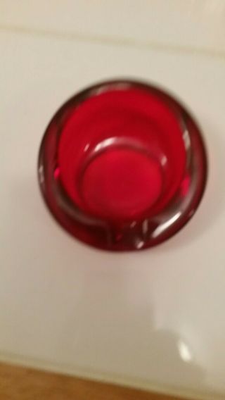 Viking Glass Handmade Ruby Red Orb Glass Ashtray