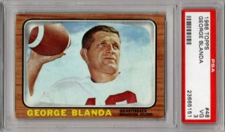 1966 Topps 48 George Blanda Vintage Football Card Houston Oilers Psa 3