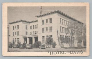 Hotel Davis Grand Coulee Washington Vintage Linen Postcard 1950