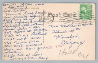 Hotel Davis Grand Coulee Washington Vintage Linen Postcard 1950 2