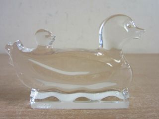 Baccarat France Crystal Duck With Duckling Figure 3.  5 "
