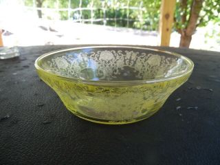 Vintage Hazel Atlas Florentine 2 Yellow Depression Glass,  Cereal Bowl / Htf