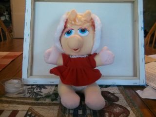 Vintage Muppet Babies Miss Piggy Plush Christmas 1987 Mcdonalds Stuffed Toy 10 "