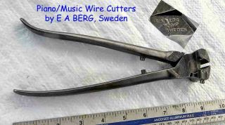 Vintage Heavy Music Wire Cutters No:1519 - 9 By Ea Berg Sweden Shark Logo Old Tool