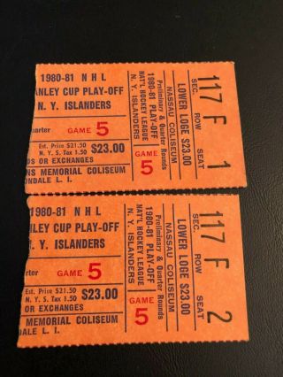Vintage 1983 NY Islanders Stanley Cup Playoffs Official Program,  2 Ticket Stubs 2