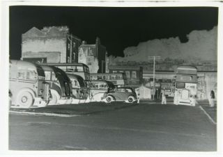 Vintage Bus & Coaches Parked - Large Format Negative - 1950s Bath I Think
