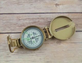 Vintage Lensatic Compass Edge Mark Japan Liquid Filled Military Engineer