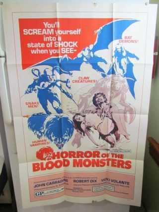 Horror Of The Blood Monsters 1970 One Sheet Movie Poster Al Adamson