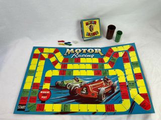 Vintage Motor Racing Car Board Game 1950 