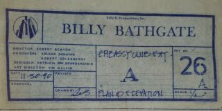 Billy Bathgate 1991 Movie Prop Blue Print Embassy Club Ext Willis Hoffman Kidman
