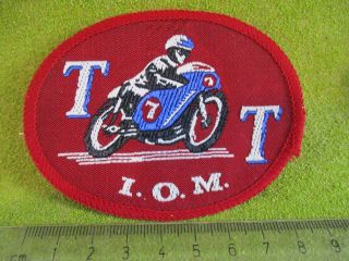 Vintage Isle Of Man Tt Races Motorcycle Bike Rare Sew On Patch C1980 