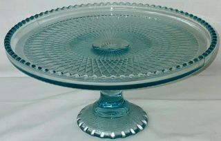 Jeannette Harp Ice Blue " 9 " Cake Stand