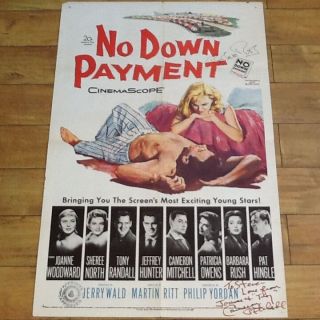 Cameron Mitchell & Barbara Rush Signed " No Down Payment " 1957 All Star Cast